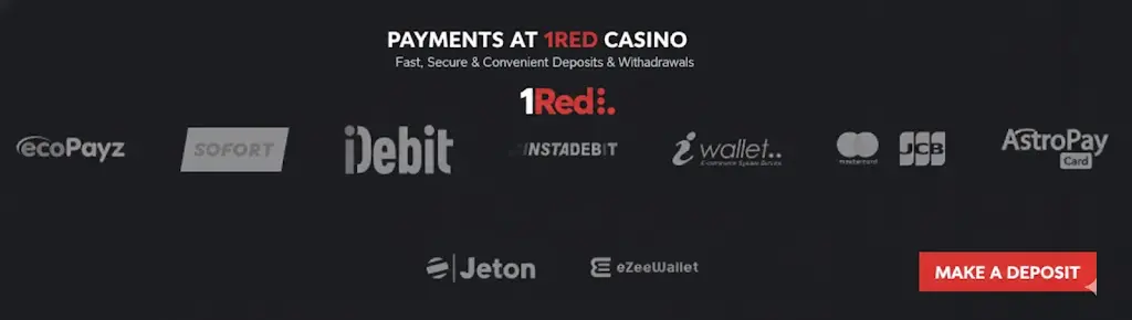 1Red Casino Payments in the UK
