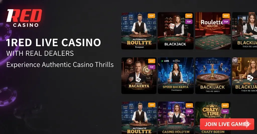 1Red Live Casino with Real Dealers