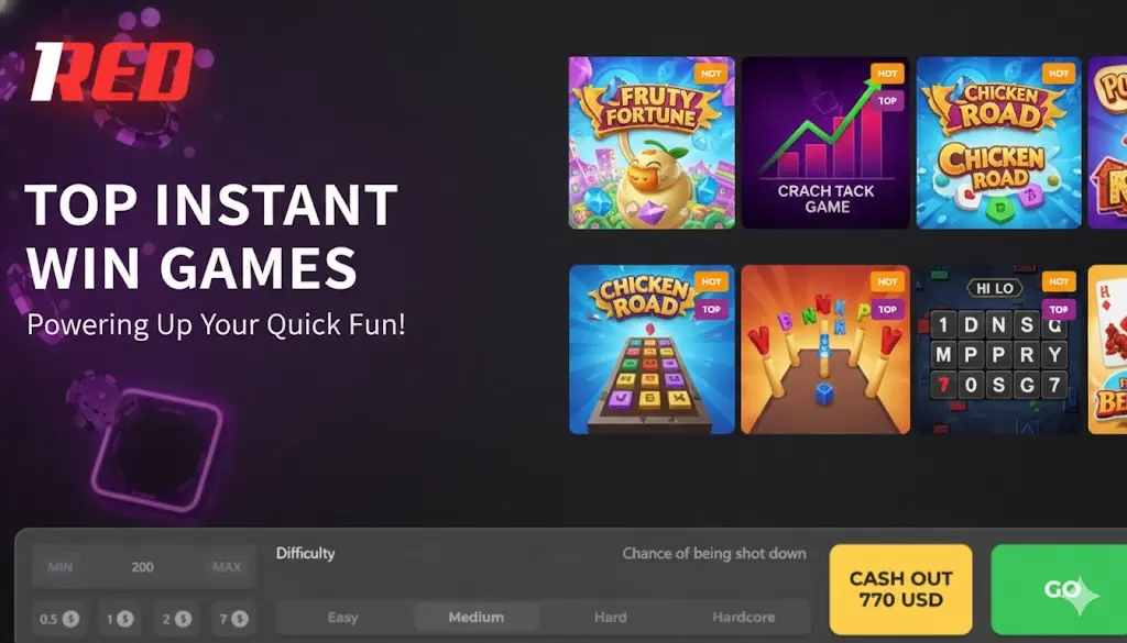 Top Instant Win Games at 1Red Casino