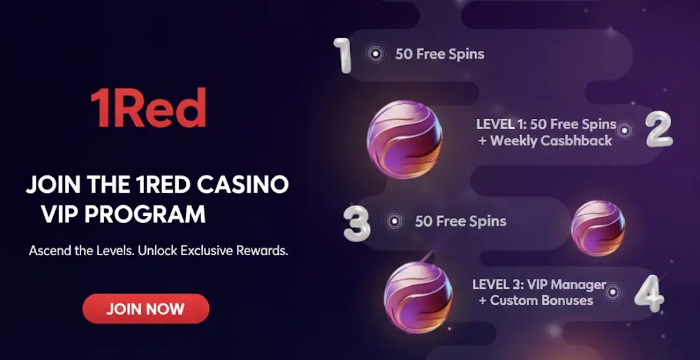 1Red Casino VIP Program Details